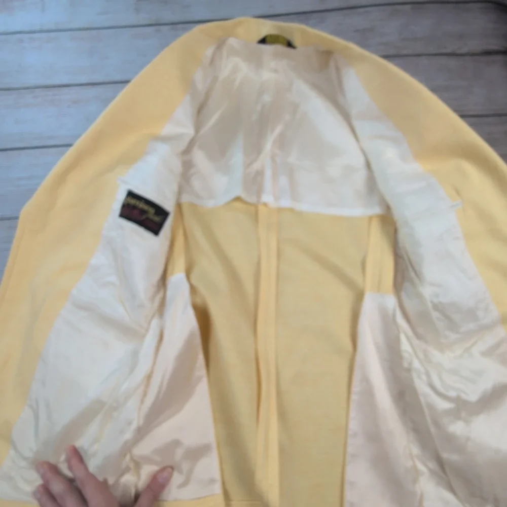 Vintage 1970s Yellow Sport Coat Blazer Men's Western Disco Leisure Jacket 35 -36